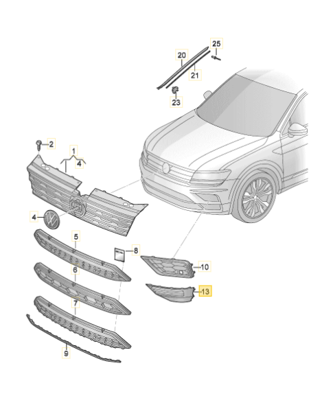 VAG VW Tiguan apdailos detalės originalios 5NA853212A9B9