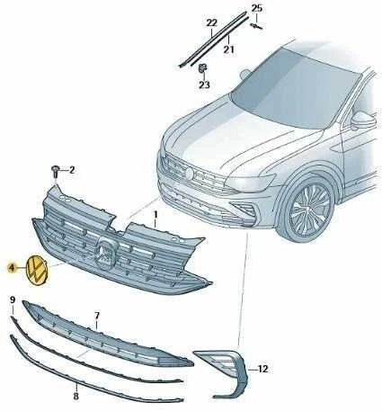VAG VW Tiguan emblema originali 5NA853601LDPJ