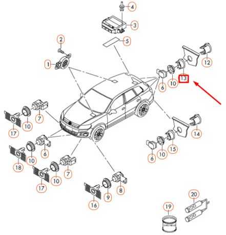VAG VW Tiguan galinio bamperio parkavimo jutiklio laikiklis originalus 5N0919503E