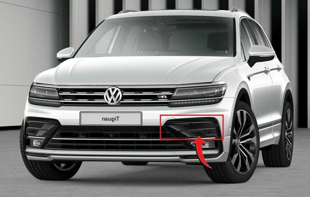VAG VW TIGUAN R-Line priekinio bamperio rūko žibintų apvado grotelės kairės pusės N/S originalios 5NA853665D041