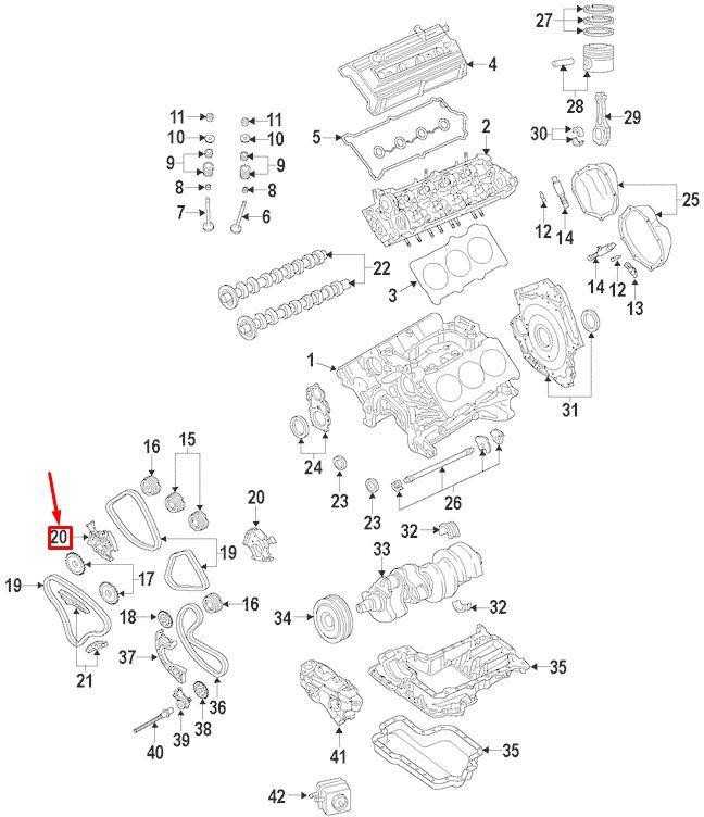 VAG VW TOUAREG 7P variklio paskirstymo grandinės apatinis įtempiklis originalus 06E109507H