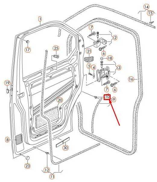 VAG VW TRANSPORTER 2003-2016 Priekinių durų sandariklio tvirtinimo klipsas originalus 7H0837485