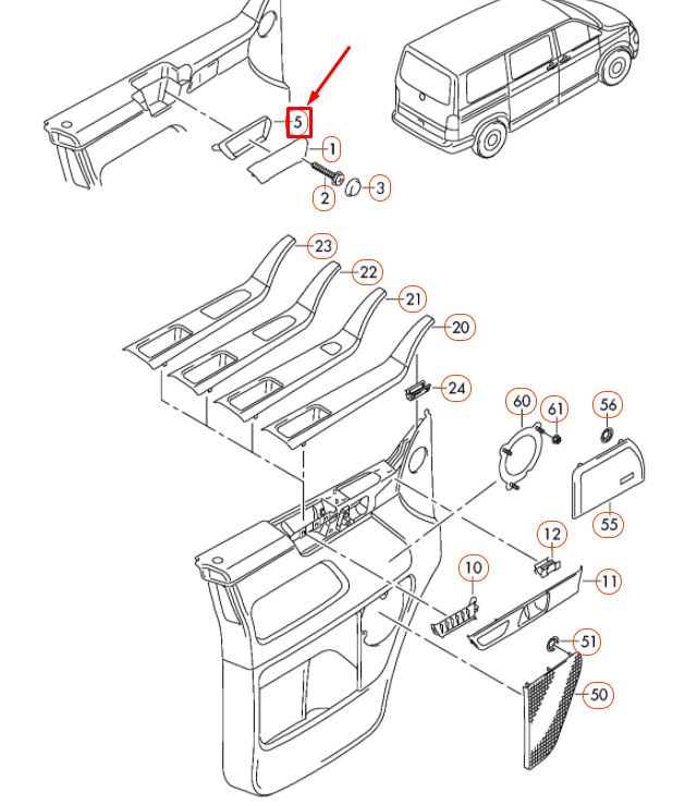 VAG VW TRANSPORTER T5 priekinių kairės pusės durų rankenos rankena originali 7H0867179B9B9