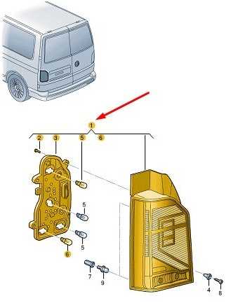 VAG VW TRANSPORTER T6 galinis kairės pusės galinis žibintas originalus 7LA945095A
