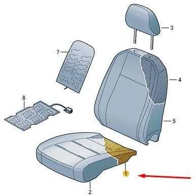 VAG VW TRANSPORTER T6 Priekinio Sėdynės Paminkštinimas 7E0881375H NAUJAS ORIGINALUS