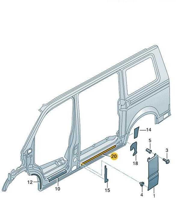 VAG VW TRANSPORTER T6 Slankiojo Durų Apsauginė Plėvelė 7H0853405 NAUJA ORIGINALI