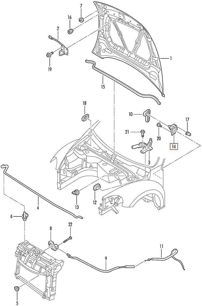 VAG VW variklio dangčio atleidimo rankenos laikiklis originalus 3C2823633A