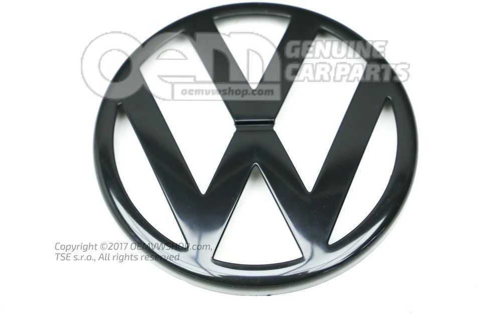 VAG VW ženklas Golf 4 IV juodos spalvos priekinės grotelės priekinė emblema su logotipu 1J0853601A041 originali