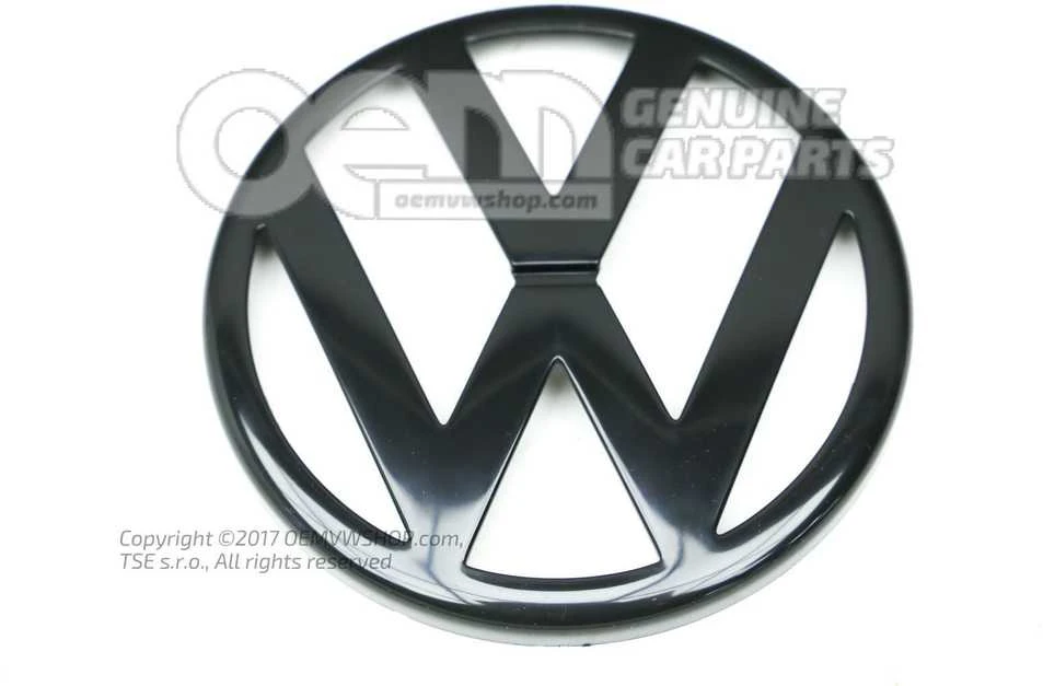 VAG VW ženklas Golf 4 IV juodos spalvos priekinės grotelės priekinė emblema su logotipu 1J0853601A041 originali