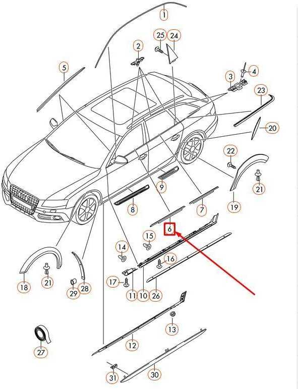 Vag Wiper Seal Su Dekoratyvine Juosta Audi A4 8K B8 Originalus 8K0853283J2ZZ