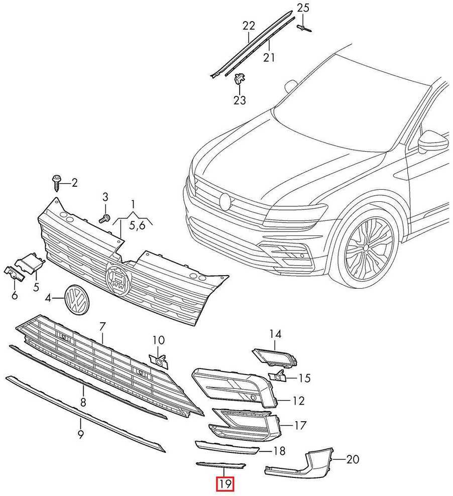 Vag Trim High Chrom Volkswagen Tiguan AD BT 2016 2024 Originalus 5NA853101C2ZZ