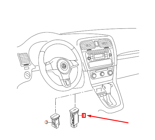 Volksvagen POLO 6C USB lizdas su dangteliu originalus 6C0035249B