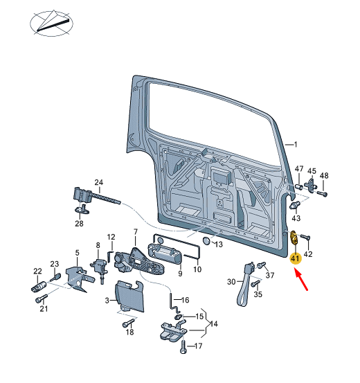 Volkswagen T5 T6 Galinio Gamyklo Vedėjas VAG Originalus 7H0829721B