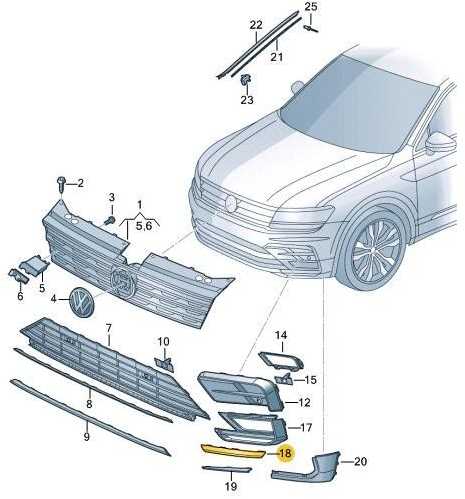 Volkswagen Tiguan Allspace BW 2018 Apdaila Gruntuota VAG Originalus 5NN853101CGRU