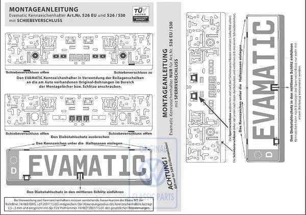 Volkswagen Vag Licencijos Plokštelių Laikiklis Originalus ZCP902967