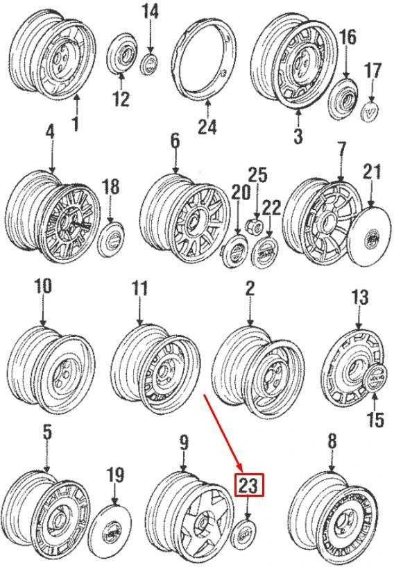"Volvo" 740 745 760 760 850 940 960 C70 S70 S90 V70 V9 Ratų dangtis originalus 1343663