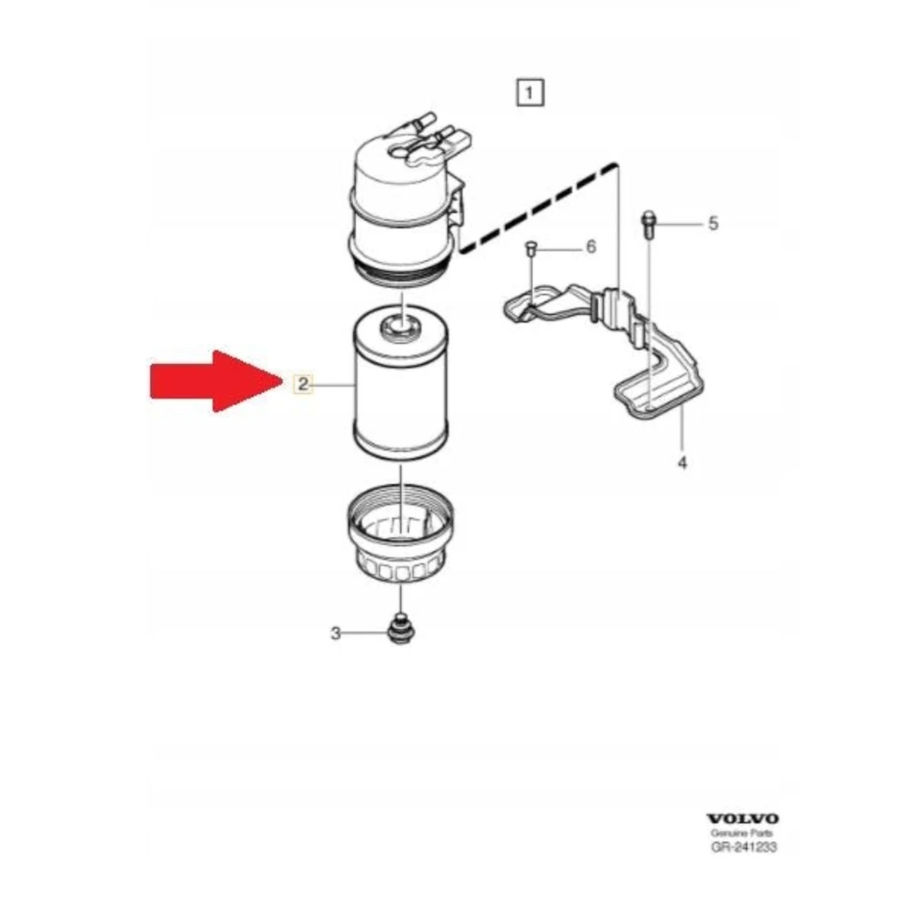 Volvo C30 C70 S40 V50 Dyzelinis Filtras Originalus 32242188
