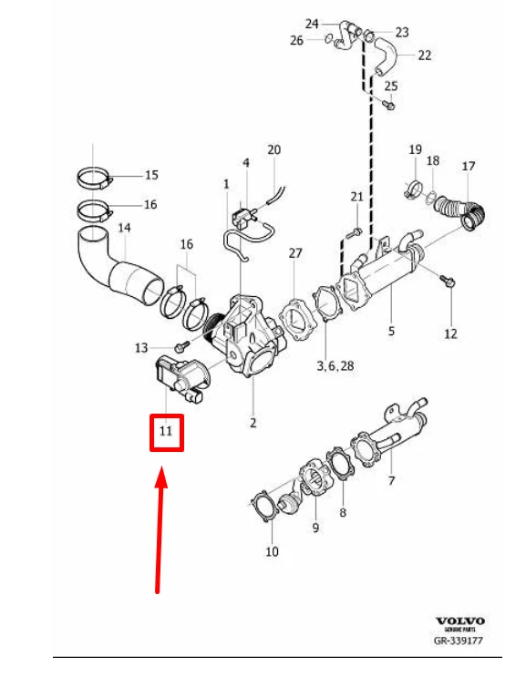 VOLVO C30 EGR vožtuvas Originalus 31216573