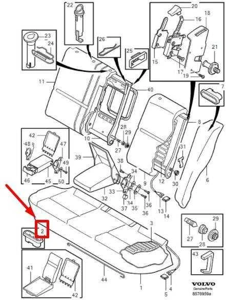 VOLVO C30 galinės apatinės sėdynės pagalvėlės laikiklis originalus 9208257