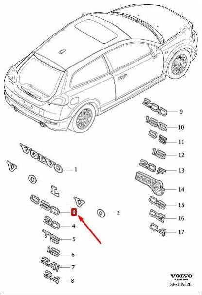 VOLVO C30 Galinės durys C30 Emblema 8679948 NAUJA ORIGINALI