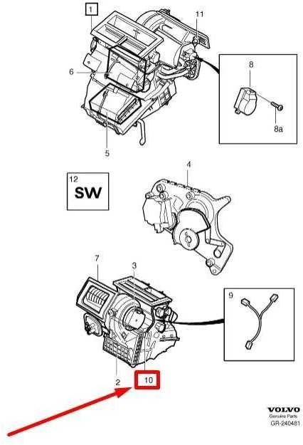 VOLVO C30 HVAC garintuvo temperatūros jungiklis 30665322 NAUJAS ORIGINALUS
