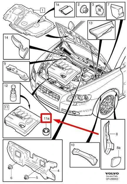 VOLVO C30 variklio dangčio įvorė originali 8642162