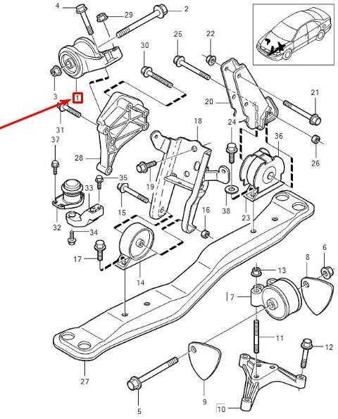 VOLVO S40 MK1 Dešinysis variklio tvirtinimas 30611049 NAUJAS ORIGINALUS