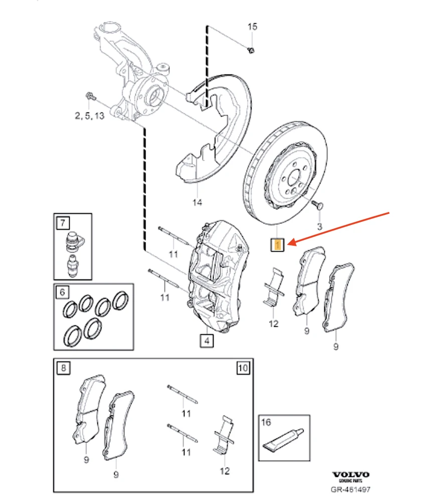 VOLVO S60 II priekinis dešinysis stabdžių diskas Originalus 31454287