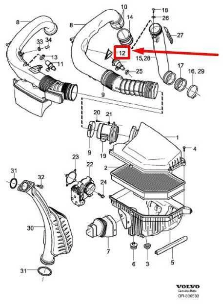 VOLVO S60 MK1 oro tiekimo į variklio purkštuvą žarna originali 3507985