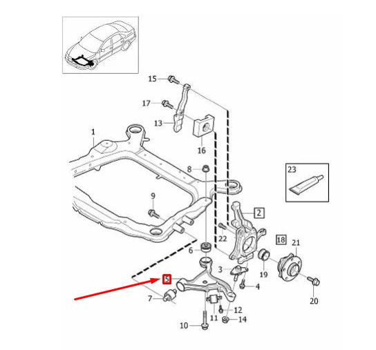 VOLVO S60 MK1 priekinė kairė apatinė valdymo svirtis Originali 36051004