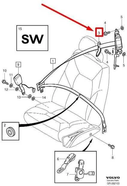 VOLVO S60 MK1 priekinių kairės pusės saugos diržų perjungimo varteliai originalūs 39873711