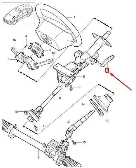 VOLVO S60 MK1 vairo reguliavimo svirtis Originali 31302781