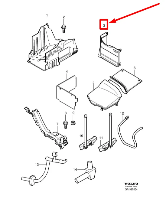 VOLVO S60 MK2 akumuliatoriaus dėžutės dėklas Originalus 31294077