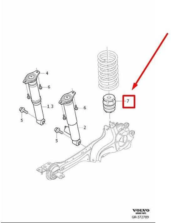 VOLVO S60 MK2 Galiniai ašies pakabos sustojimo smūgis 31277310 NAUJAS ORIGINALUS
