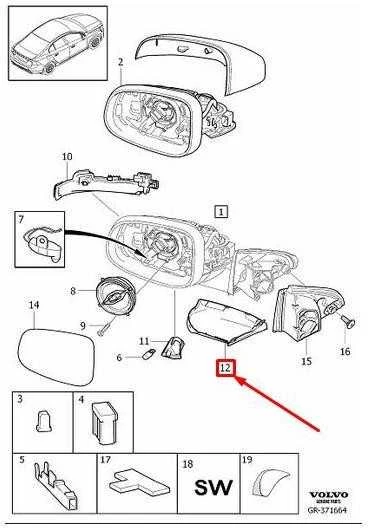 VOLVO S60 MK2 Kairės Priekinės Durų Veidrodžio Apatinis Dangtelis 31352815 NAUJAS ORIGINALUS