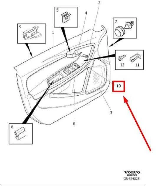 VOLVO S60 MK2 priekinių dešiniųjų vidinių durų jungiklių skydelis originalus 39823335
