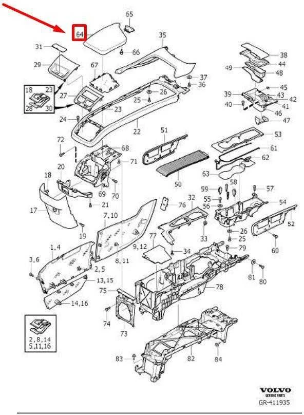 VOLVO S60 MK2 puodelio laikiklio guminis kilimėlis originalus 31389090