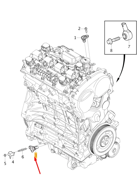 VOLVO S60 MK3 alkūninio veleno padėties jutiklis 30668635 Originalus