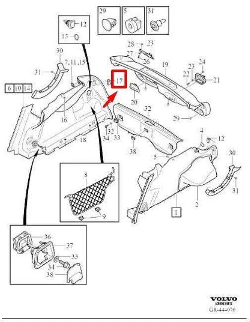 VOLVO S60 MK3 galinės dešinės pusės apdailos skydo kabliukas originalus 39835508