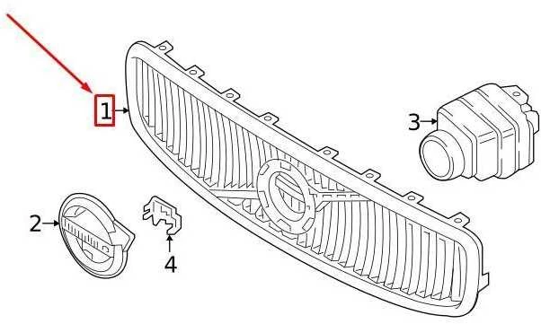 VOLVO S60 MK3 Priekinis radiatoriaus groteles 32132212 NAUJAS ORIGINALUS