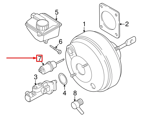 Volvo S60 S80 V70 XC70 XC90 stabdžių pedalo padėties jutiklis originalus 31687032