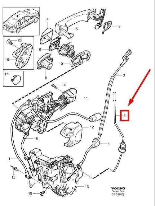 VOLVO S80 MK2 Priekinės Kairės Durų Užrakto Veikimo Strypas 39877310 NAUJAS ORIGINALUS