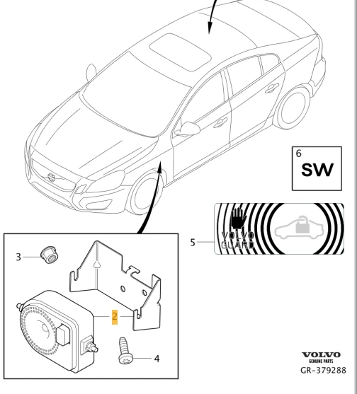 "Volvo S80 MK2" signalizacijos sirena Originali 30659883