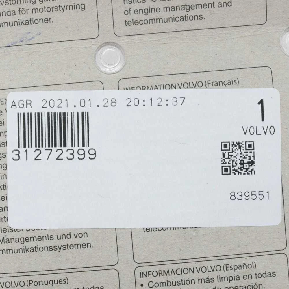 VOLVO S80 MK2 Uždegimo žvakių rinkinys 31272399 NAUJAS ORIGINALUS