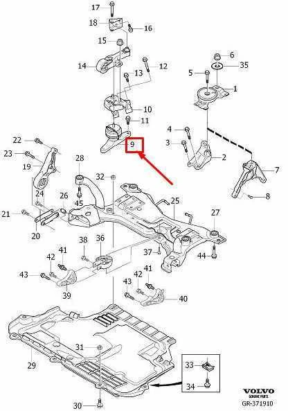 "Volvo V40" dešinysis hečbeko variklio laikiklis Originalus 31359635