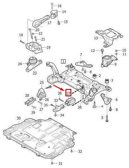 "Volvo V40 Hatchback" priekinis apatinis variklio laikiklis Originalus 31359652