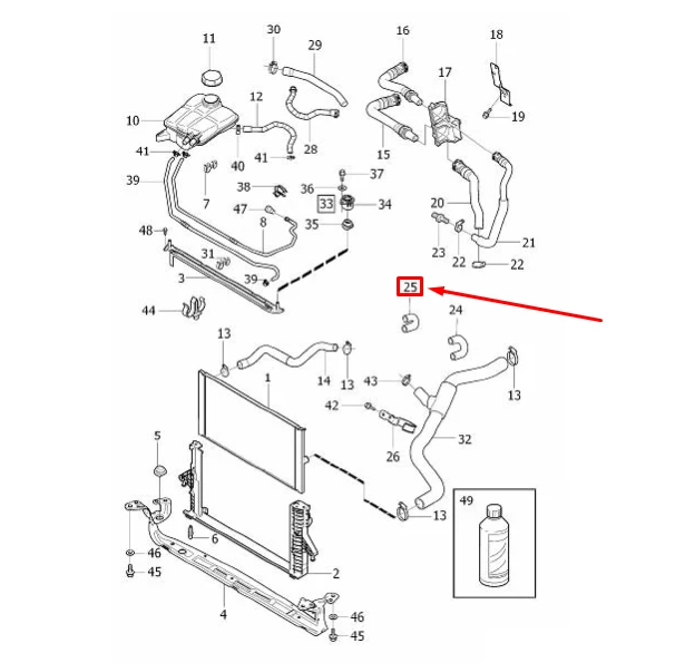 VOLVO V50 variklio aušinimo skysčio žarna Originali 31657991