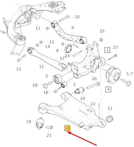 Volvo V60 CC XC60 XC90 Kairysis Apatinis Galinis Ašies Valdymo Svirtis Originalus 36010852