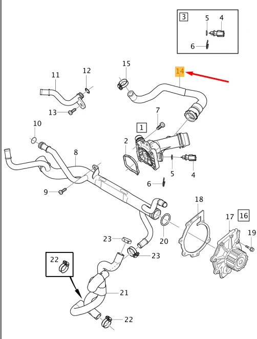 VOLVO V60 MK1 aušinimo skysčio žarna Originali 30757896