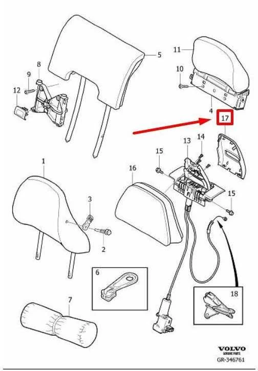 VOLVO V60 MK1 Interjero sėdynių galvos atramos užvalkalas originalus 39811501